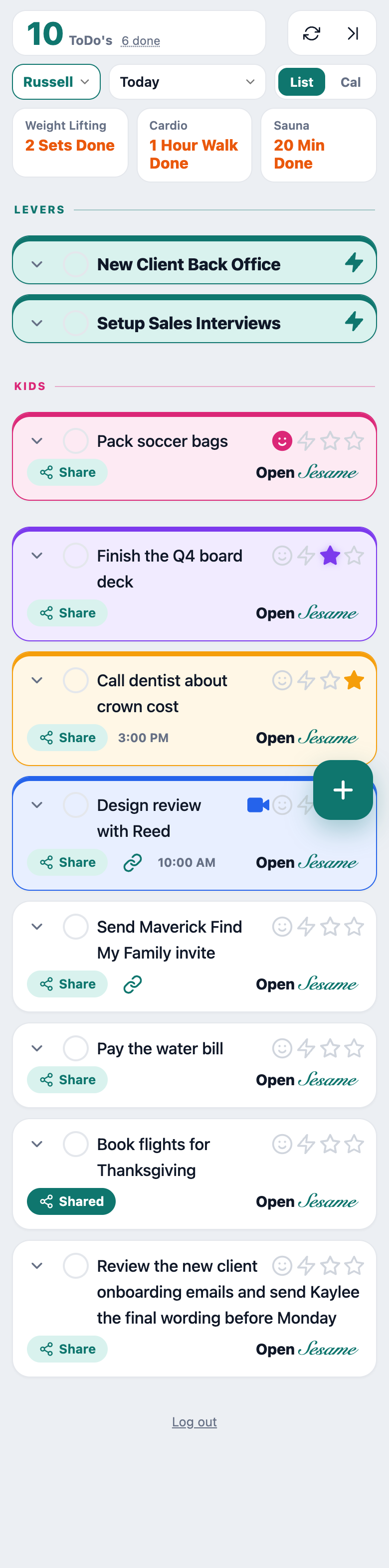 Whole phone page